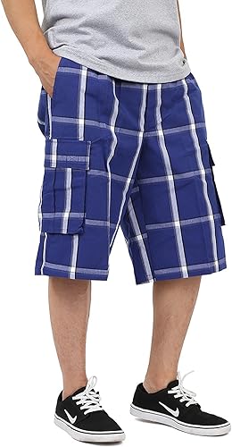 Dickies Shorts For Men Shaka Wear Men's Plaid Cargo Shorts