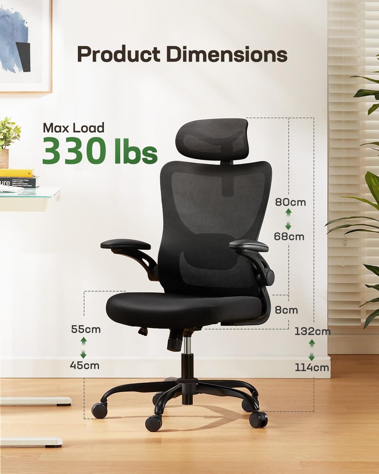 Marsail Sedia, acciaio legato, nero, 117 cm60 cm58 cm