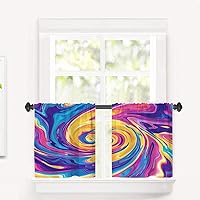 Vista 89 de Maritime Ocean Cafe Curtains,Anchors Nautical Art Blackout Tier Curtain Multilayer Polyester Short Kitchen Drapes 2 Pack 26X24 Inches Anclajes