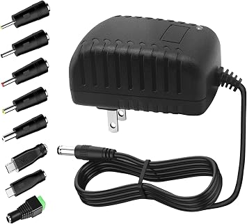 DC 5V 3A Power Supply 5V Power Adapter with 8Tips Replaceable 100V-240V AC to DC Converter 5 Volt 3 Amp 2A 1A Transformer Power Supply for TV Box Speaker Webcam Router