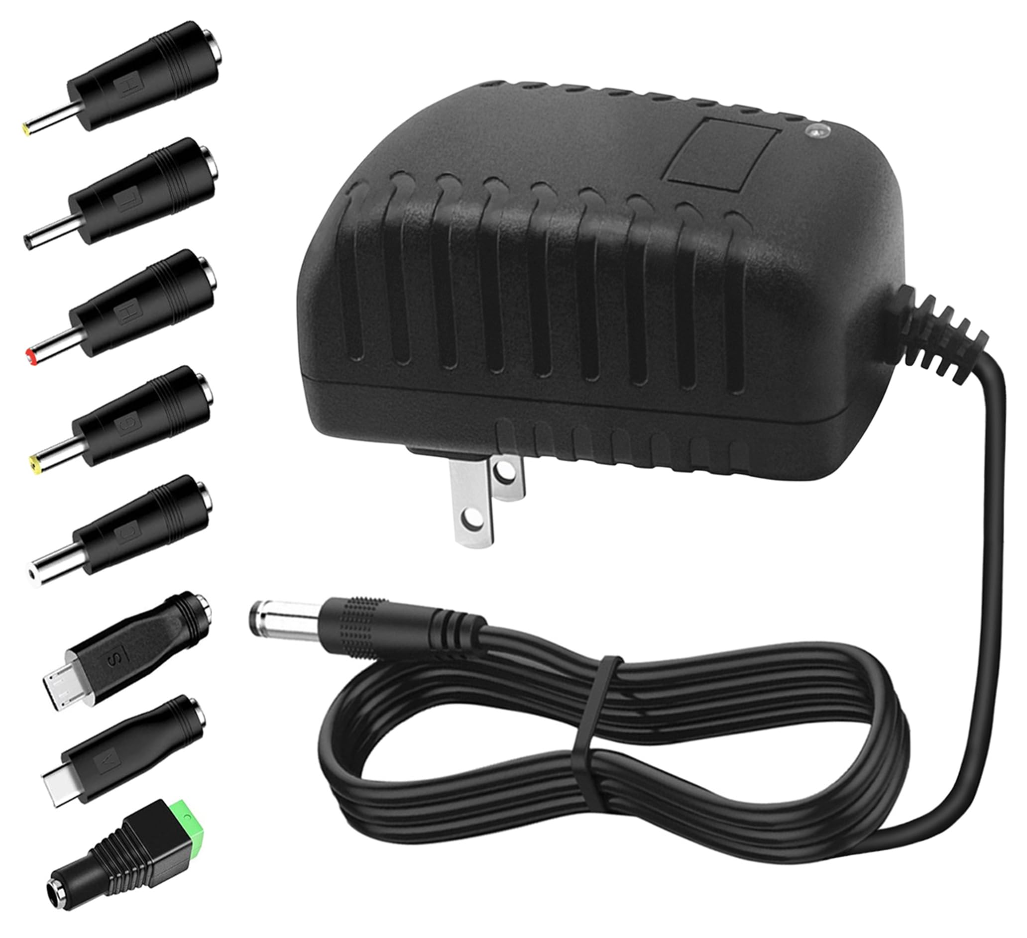 DC 5V 3A Power Supply 5V Power Adapter with 8Tips Replaceable 100V-240V AC to DC Converter 5 Volt 3 Amp 2A 1A Transformer Power Supply for TV Box Speaker Webcam Router