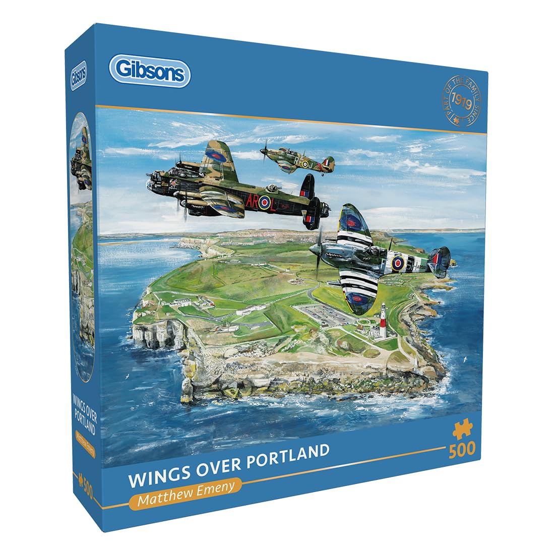 Gibsons Wings Over Portland 500 Piece Jigsaw Puzzle Military History War Planes Artwork Sustainable Jigsaw for Adults Teens | Premium 100% Recycled Board | Great Gift | Gibsons Games