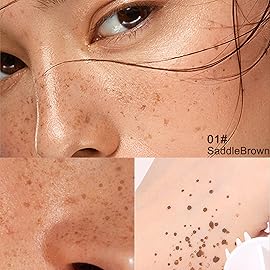 Erinde Upgrade Liquid Freckle Pen, Fake Freckles Stamp Air Cushion, Long Lasting Waterproof Quick Dry Lifelike Magic Freckles Stamp Marker for Natural Sunkissed Makeup, 01 Saddle Brown