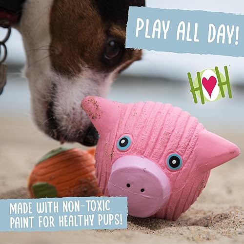 Miniatura 3 de HuggleHounds Ruff-Tex - Pelota de látex para perros, juguetes de goma, juguetes para cachorros, esenciales para cachorros, pelota chirriante
