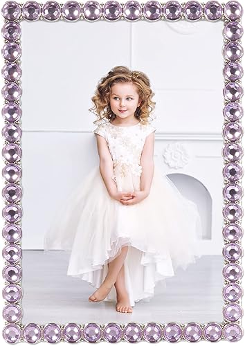 Vista 45 de Marco doble brillante de metal plateado 4x4, brillo transparente Brillo claro