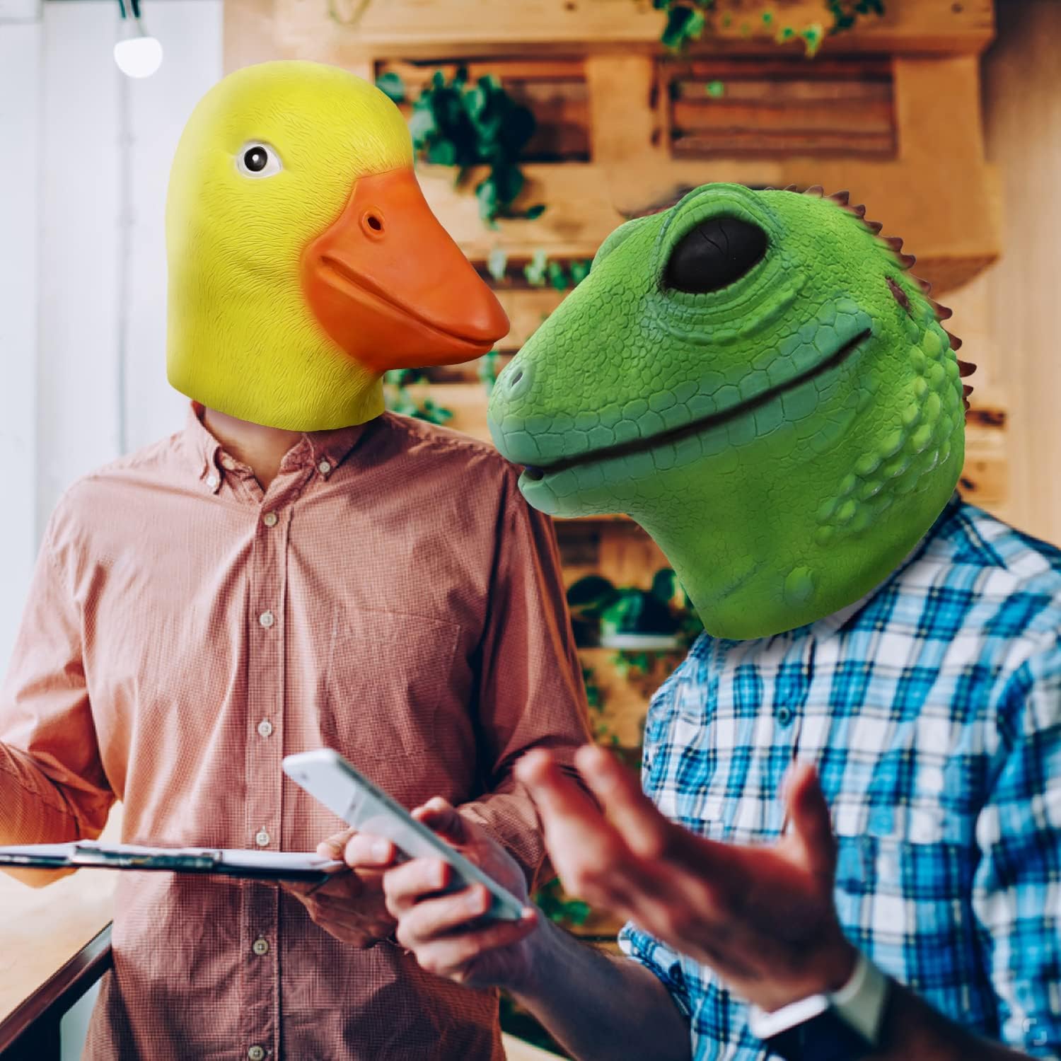 MOLEZU Lizard Head Mask Halloween Costume Props Adult Party Realistic Animal Latex Masks Green