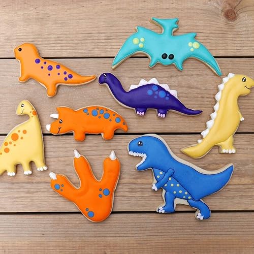 Miniatura 5 de Juego de cortador de galletas de dinosaurio, 8 piezas, acero inoxidable
