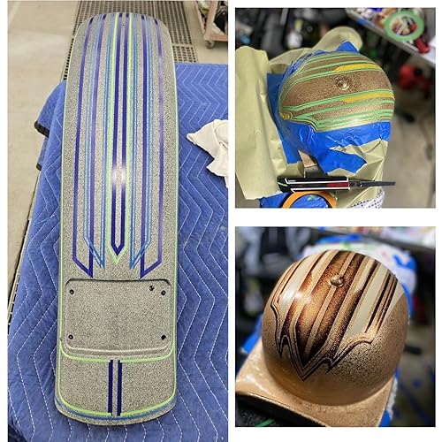 Miniatura 7 de Cinta adhesiva de vinilo de alta temperatura para líneas finas de línea fina para curvas, 4 piezas (azul)