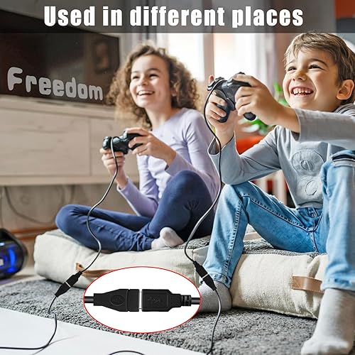 Miniatura 5 de Paquete de 5 cables de extensión USB A 2.0 macho a hembra para impresora, mouse, teclado, velocidad de transferencia de 480 Mbps, color negro Negro