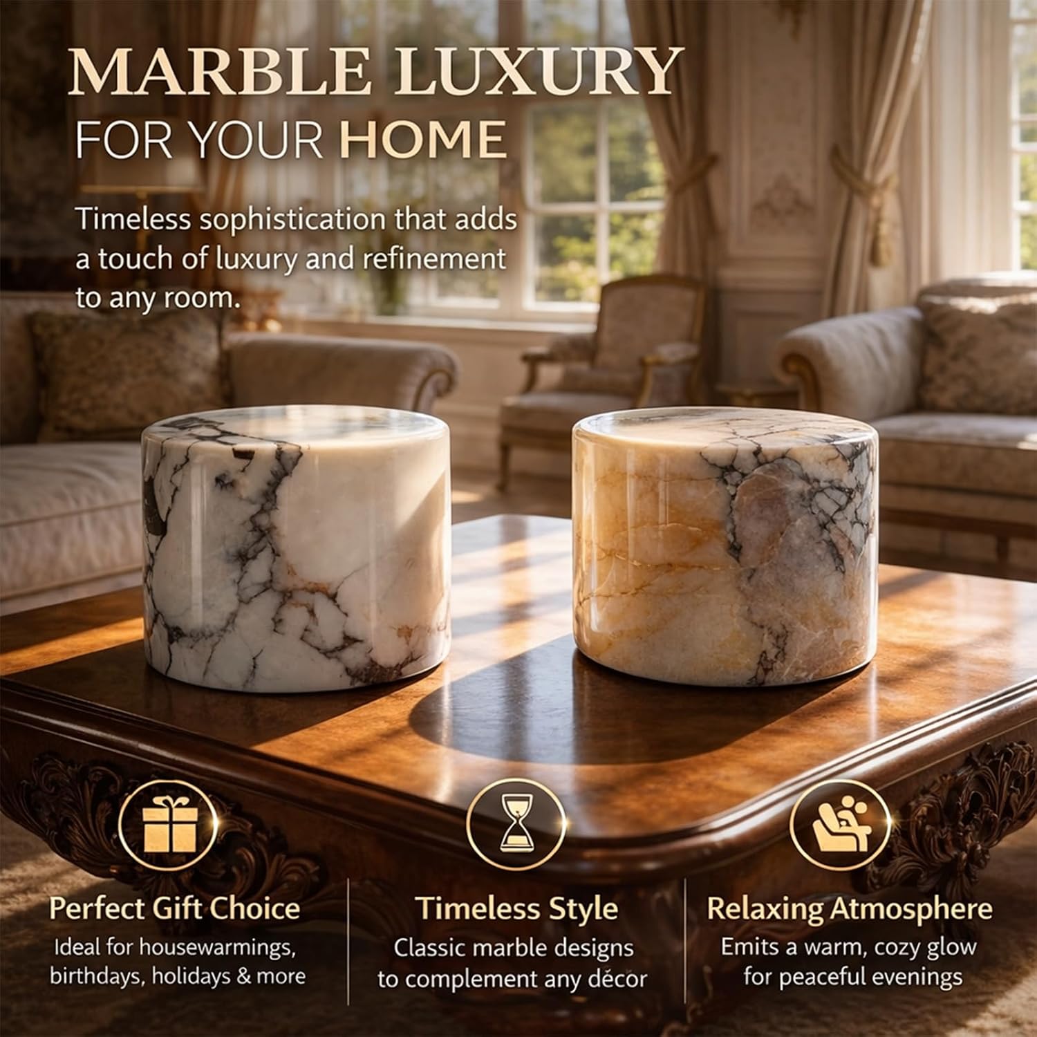 2026 New Marble Touch Light - Marble Lamp Night Light Touch Bedside Table Lamp, Type-C Rechargeable Small Desk Bedside Lamps,Eye Caring Dimmable LED Ambient Lamp, for Bedroom Desk Nightstand (#2)