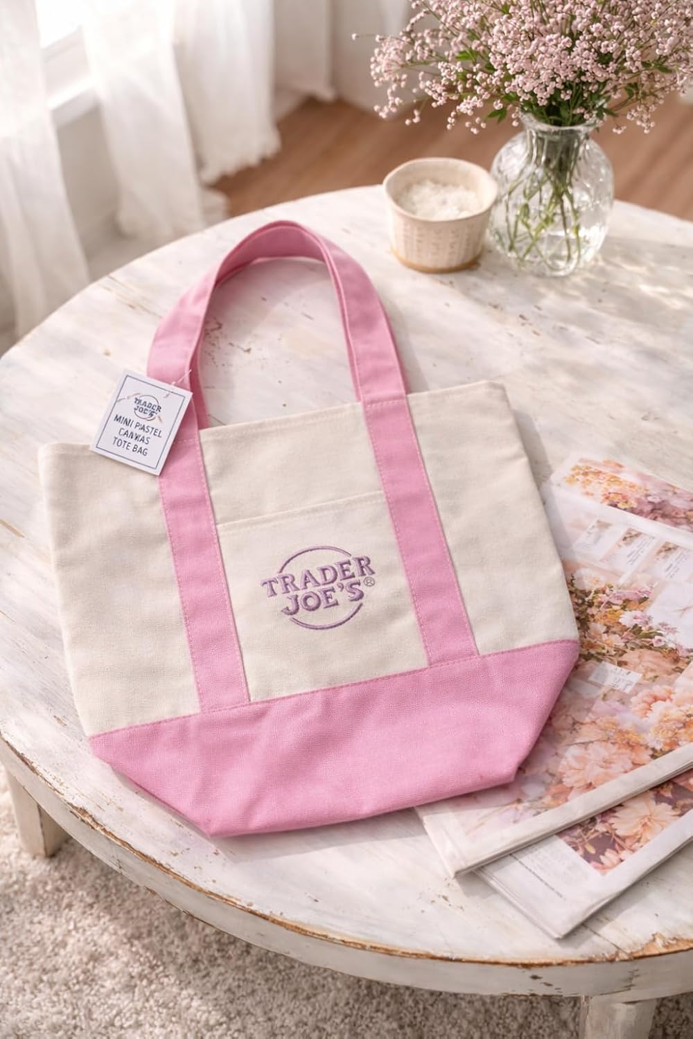 Trending Mini Pastel Tote Bags (Spring Edition) Set of Four - Pink, Lavender, Light Green and Sky Blue