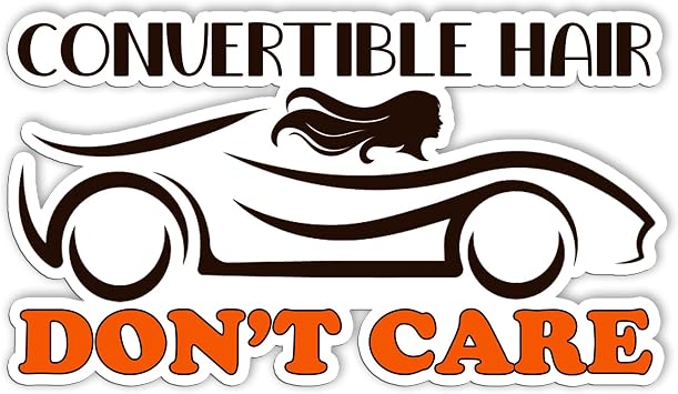 Convertible Hair Dont Care Stickers Meme Girl Car Stickers Bumper Stickers for Adults, Vinyl Waterproof Stickers for Car, Truck, Van, Skateboard, Gifts Ideas for Family, Friends 4inches