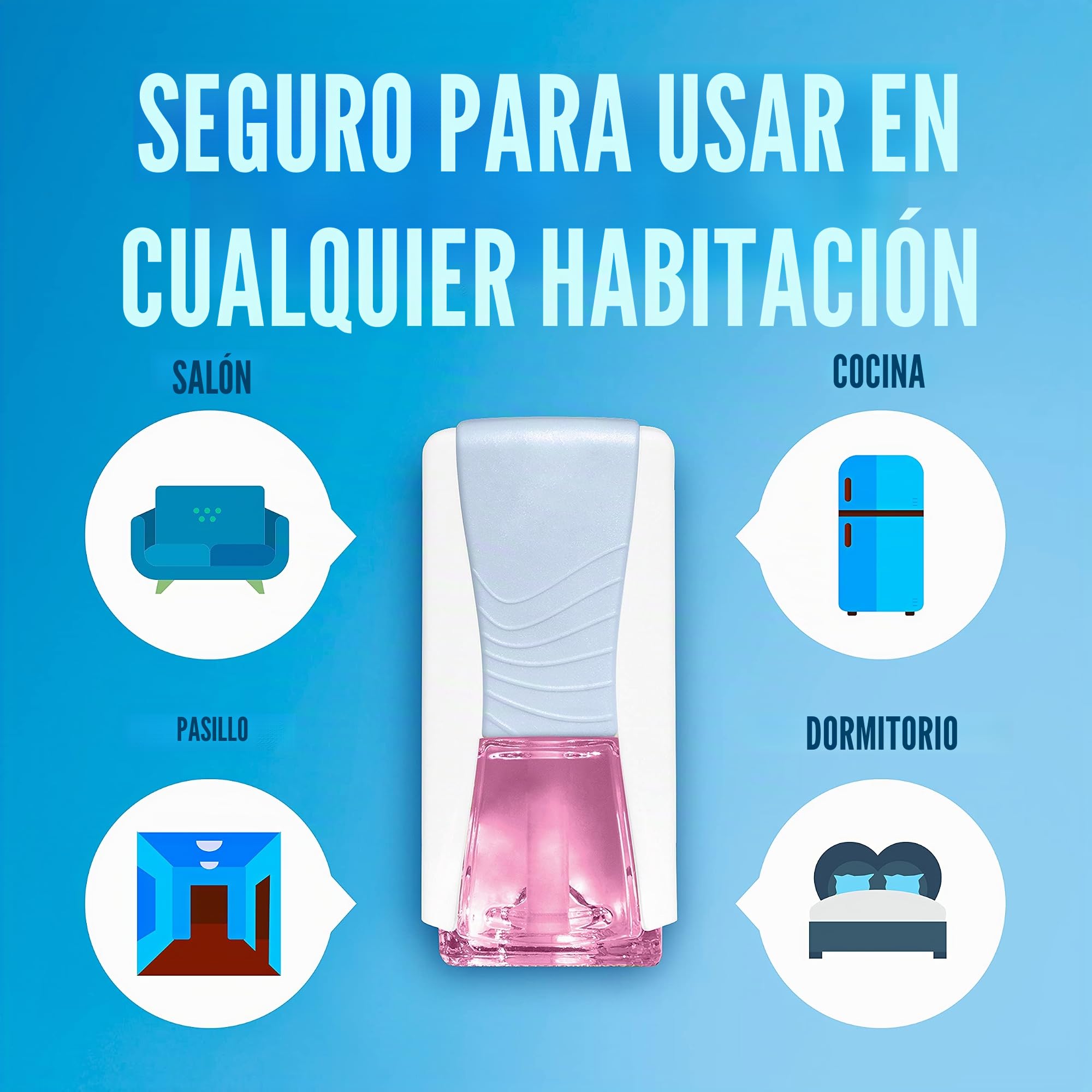 Ambi Pur Ambientes Nubes de algodón, 9 recambios para difusor eléctrico, elimina olores, seguro de usar en cualquier habitación, duración de hasta 2 años de perfume