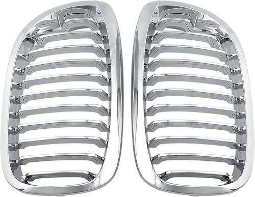 Miniatura 7 de Rejilla de riñón delantera izquierda derecha cromada compatible con BMW E46 325Ci 330Ci Coupe Convertible 2003-2006