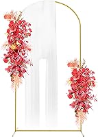 Vista 9 de Fomcet Arco de Boda de Metal Dorado de 6 Pies x 2.6 Pies Soporte de Fondo Marco Arqueado de Globos para Ceremonia Fiesta de Cumpleaños Graduación