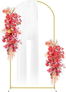 Fomcet Metal Arch Backdrop Stand Gold 7.2x4ft Balloon Wedding Arched Stand