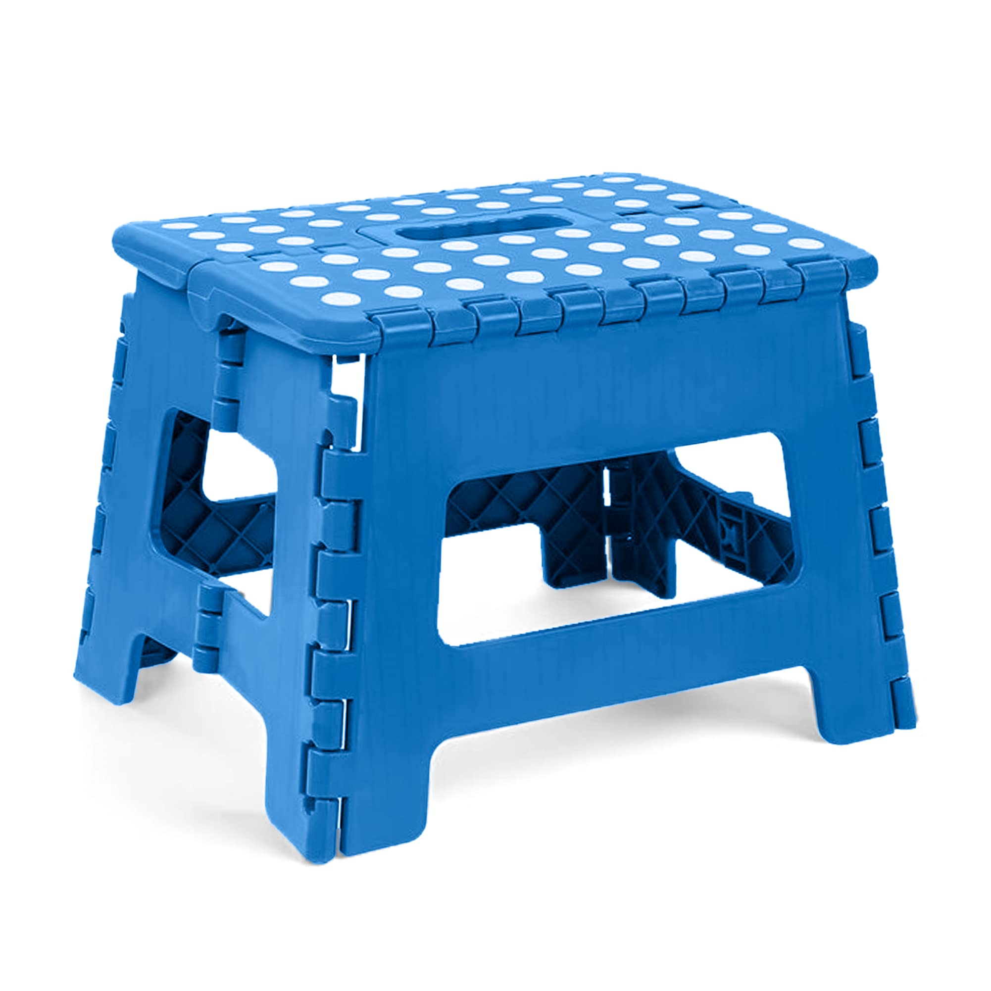 Bathroom Stool -All Purpose Strong Folding Step Stool Collapsible HEAVY-DUTY Plastic Stepping Stool For Kitchen Home Office Adults Bathroom Stool For Adults, Withstands Up to 300 LB With Handle