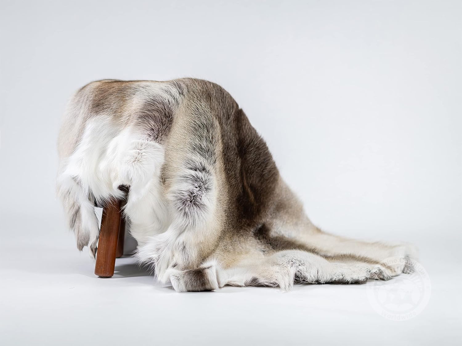 Sunshine Cowhides 100% Genuine Nordic Reindeer Hide Rug - Greyish Animal Skin Rugs for Bedroom, Living Room, Office, & Bathroom, Premium Décor for Aesthetic Living - XL (3-4 x 4-5.5 ft)