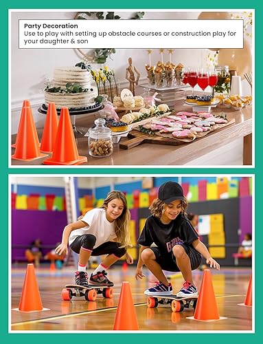 Miniatura 9 de GHB Soccer Cones 7" 9" of 12 24 Pack Disc Soccer Sport Cones Training Field Marker Agility Cones for Basketball, Coaching, Practice Equipment