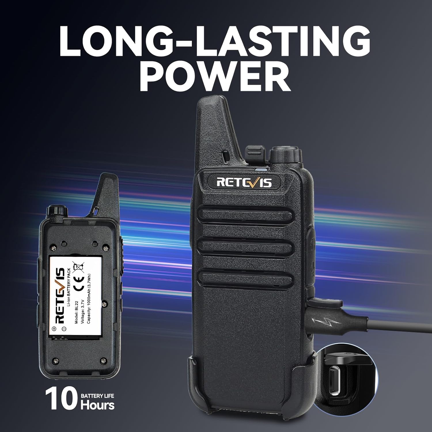 Retevis RT22 Walkie Talkies for Adults, Two Way Radios Long Range Rechargeable, VOX Handsfree, Mini Compact Walkie Talkie with USB Charger, for School Church Restaurant (6 Pack)