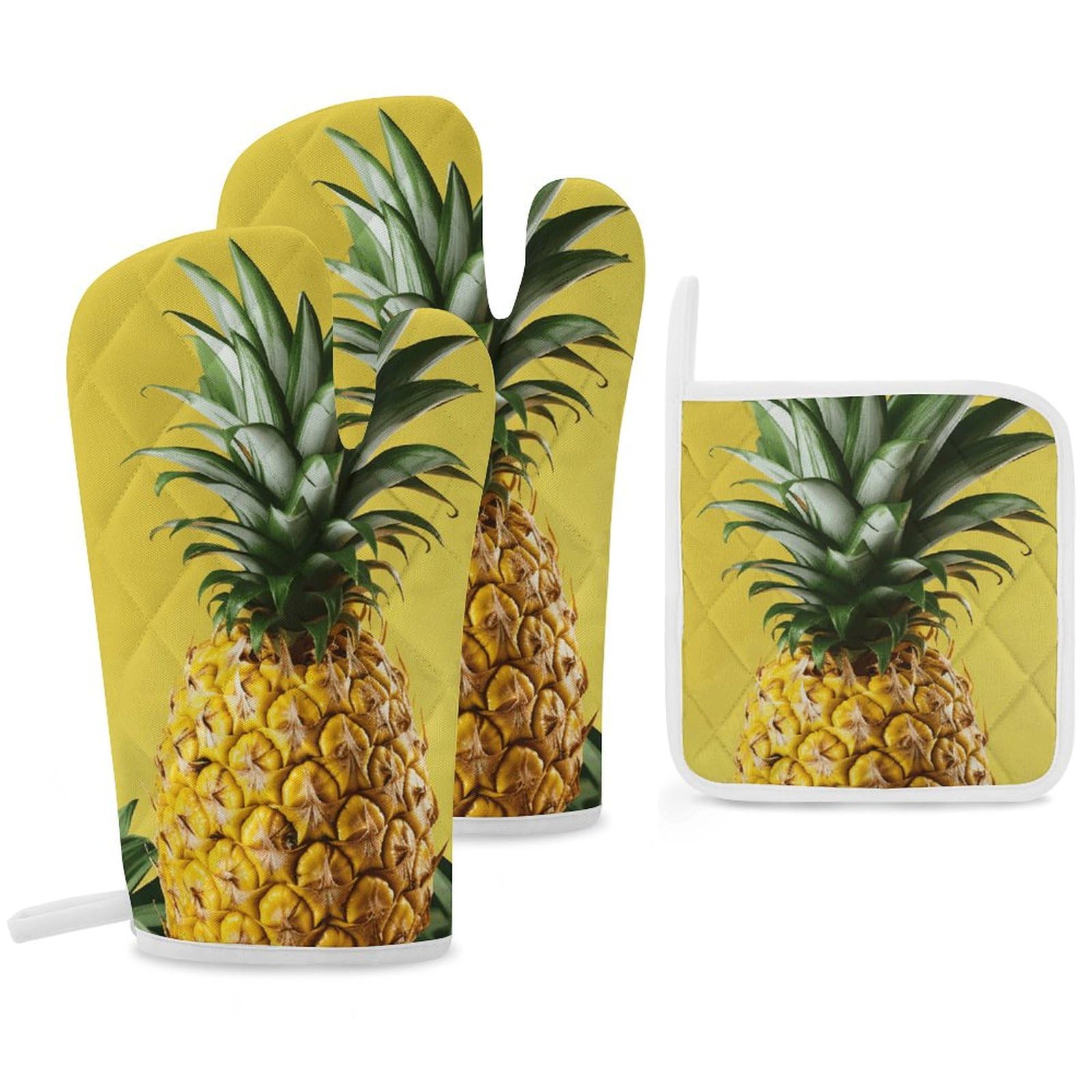 Gants de cuisine et maniques ananas contre les brûlures du four