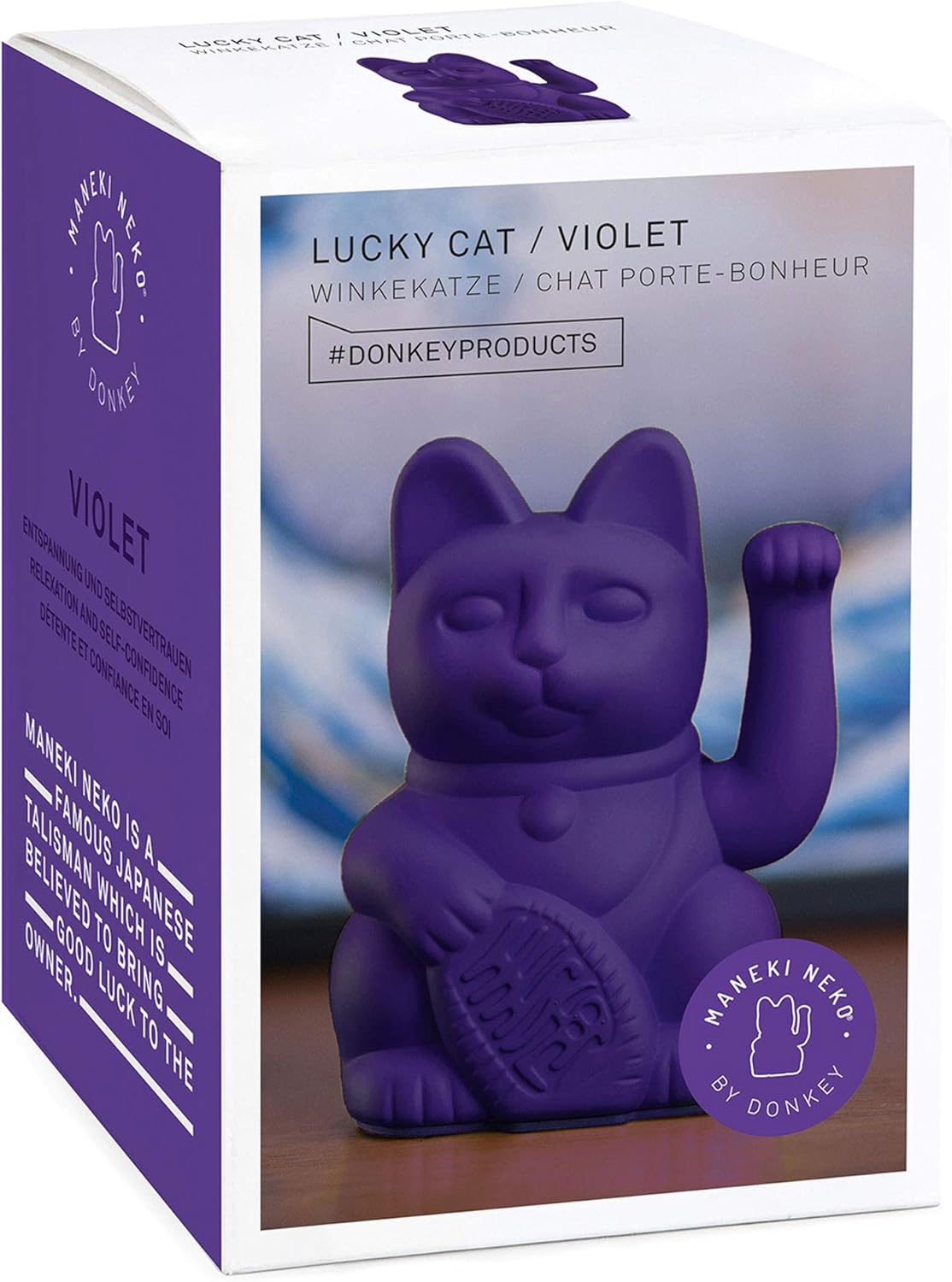 DONKEY Lucky Cat Violet, Waving Cat, Purple, Kunststoff - Image 4