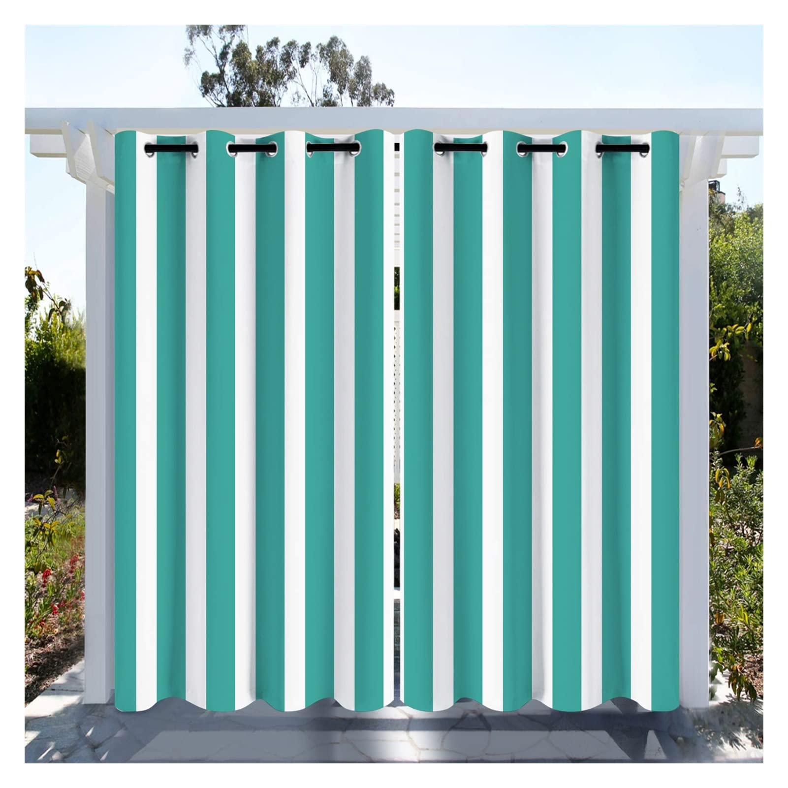 KFGDFD Gazebo Curtain Waterproof Privacy Drapery, with Grommets Shading and Heat Insulation Outdoor Blinds for Porches, Cottages, 2 Panels Color : Green, Size : W47xH59in(1.2x1.5m)