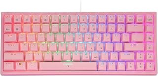 CQ84 Mechanical Gaming Keyboard Brown Switches RGB Backlit USB Wired Keyboard 60% Compact 84 Keys for Windows Computer Gamer Office