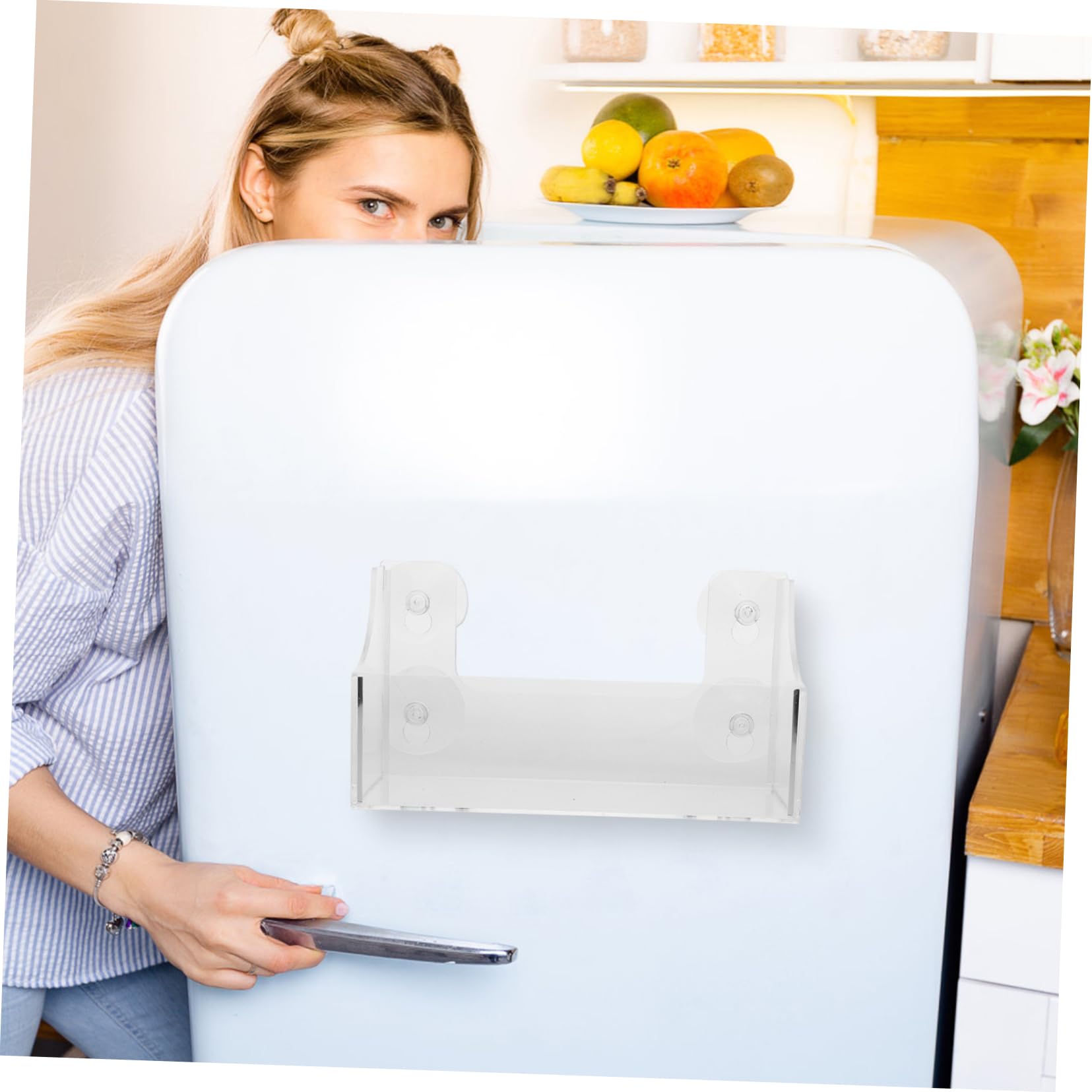 MAGICLULU 4 Piezas Portavasos para Bebidas Puede Estante Apilador De Latas De Nevera Estante De Bebidas del Refrigerador Apilador De Botellas Frigorífico Especiero Acrílico Transparent