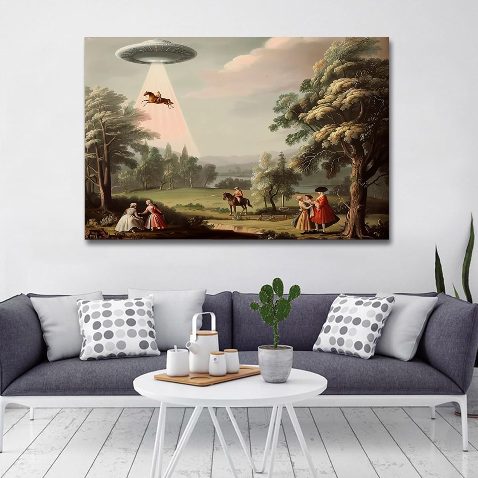 SXWCQK Pôster vintage engraçado de arte de parede vitoriana Ufo