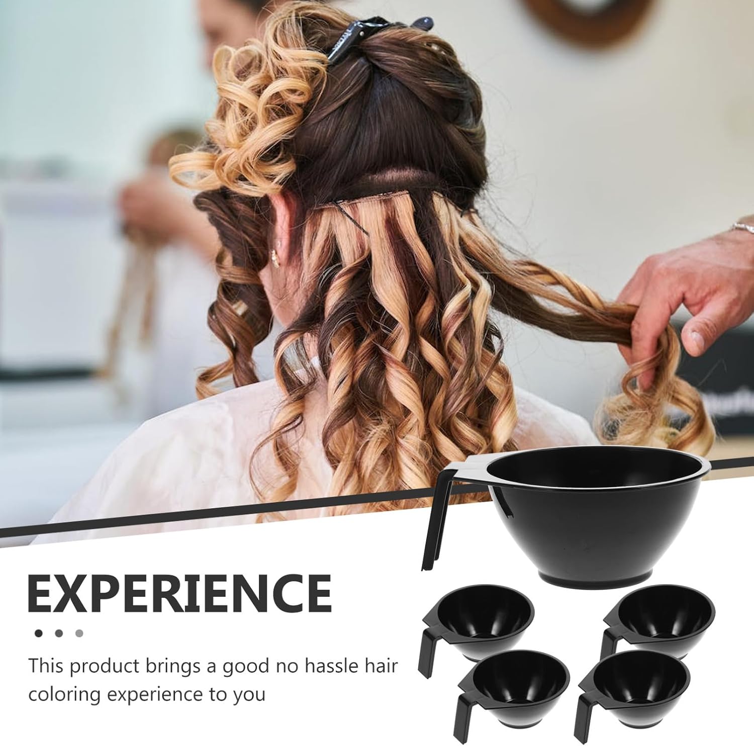 5pcs Hair Dye Mixing Tint Bowls DIY Hair Color Bowls for Salon and Home Use Hairdresser Tools Random Color