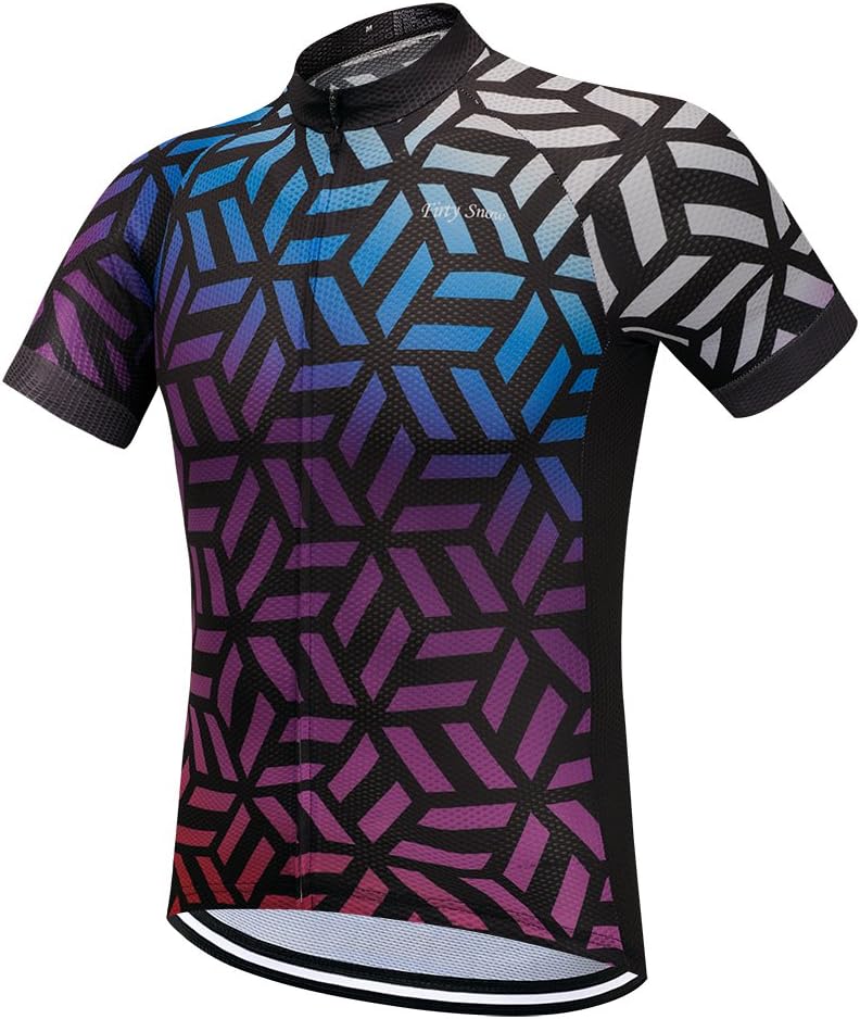 Firty Snow Cycling Jersey Men, Men's Mountain Biking Jersey, 2018 Bike Shirt Jacket Mesh Short Sleeve, Breathable, Comfortable, Quick Dry, MTB Road Cycle Bicycle Top