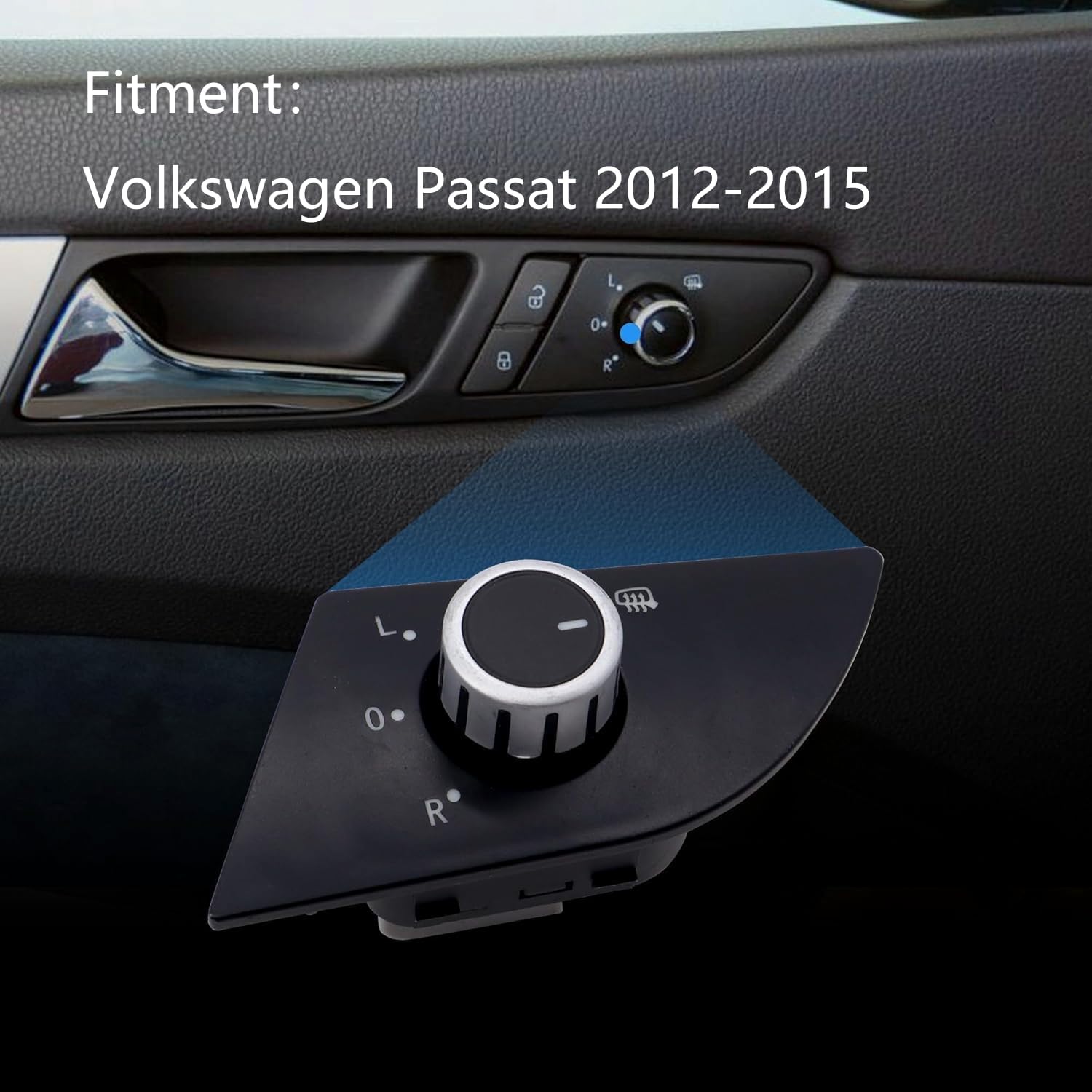 HiSport 561959565C Side Mirror Switch Knob Front Left - Compatible with VW Passat 2012 2013 2014 2015