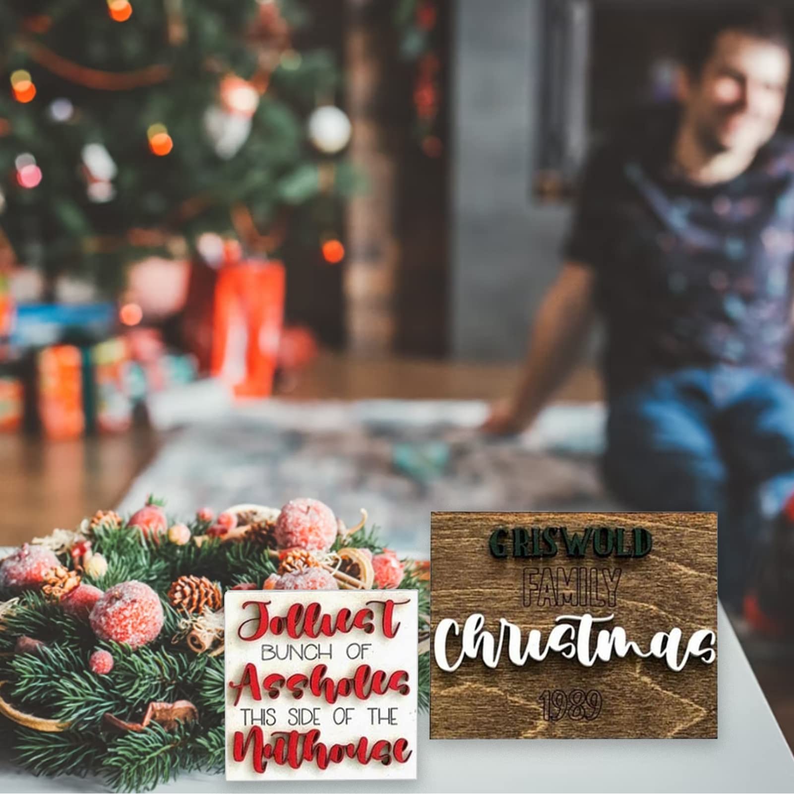 5 vassoi decorativi autunnali per fattoria, gnomi artificiali in legno, decorazione per inverni – decorazioni in legno per feste autunnali per bar