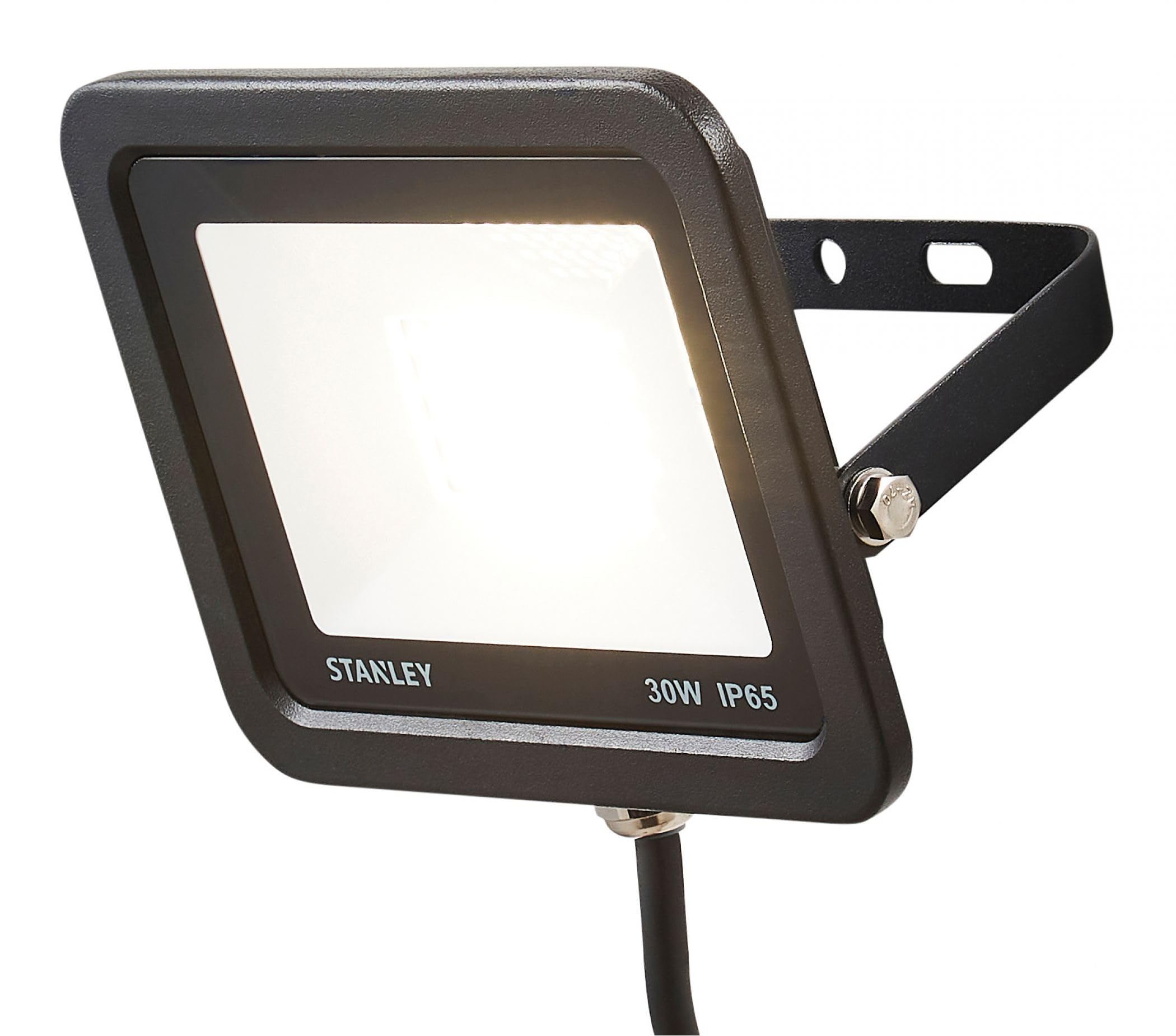 Outdoor Light Black Slimline 30w LED Flood IP65 2400lm 6500K Stanley