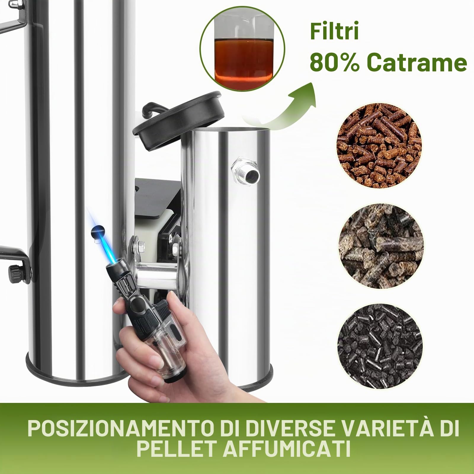 Generatore di fumo freddo in acciaio inox, generatore di fumo per affumicatori con pompa, generatore di fumo freddo in acciaio inox per affumicatore, generatore di fumo, affumicatore per barbecue
