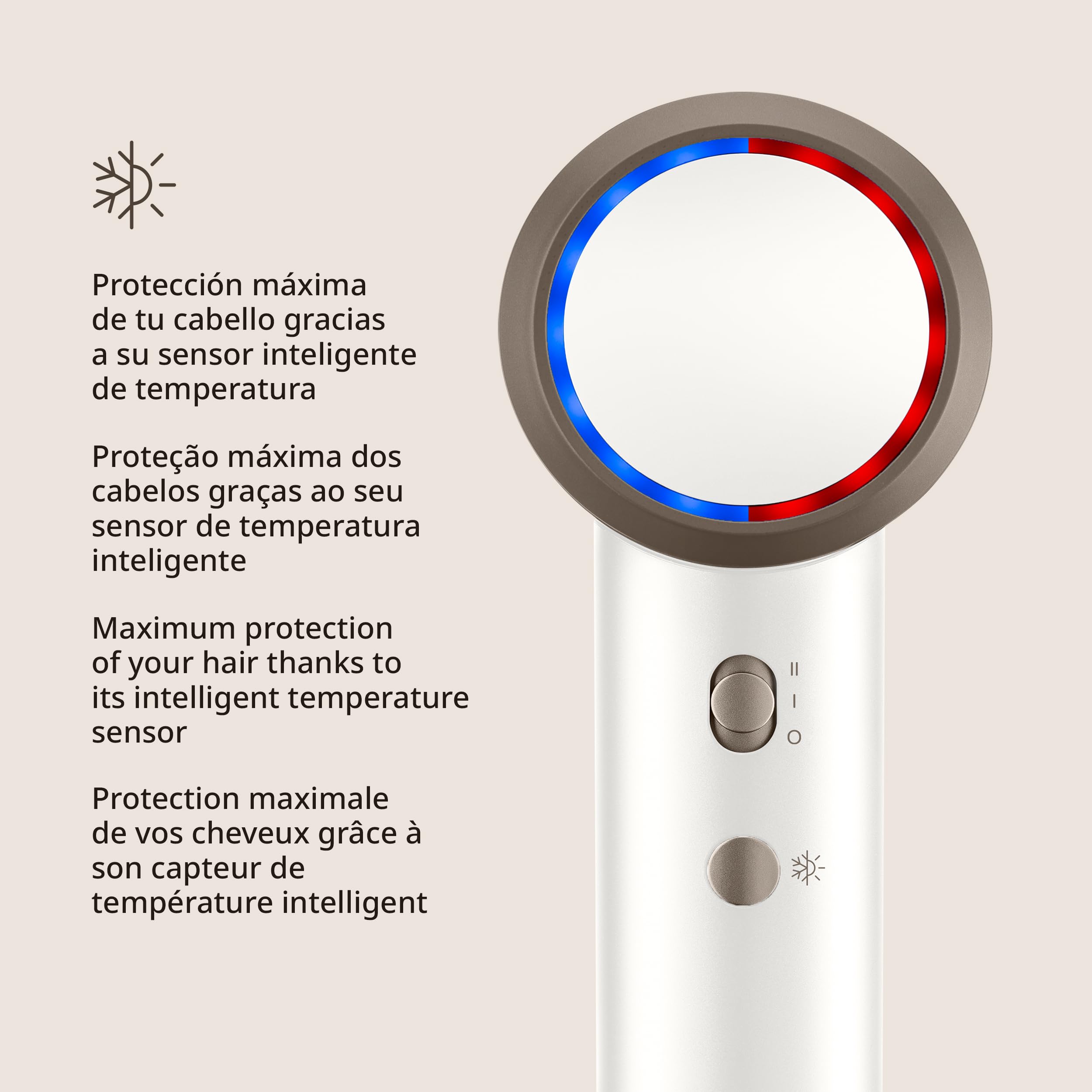 Ufesa Pro Ionic Air Suszarka do włosów, 110 000 obr./min, profesjonalna suszarka do włosów, inteligentna kontrola temperatury, silny przepływ powietrza 22 m/s, ultra cicha, technologia jonów ujemnych,