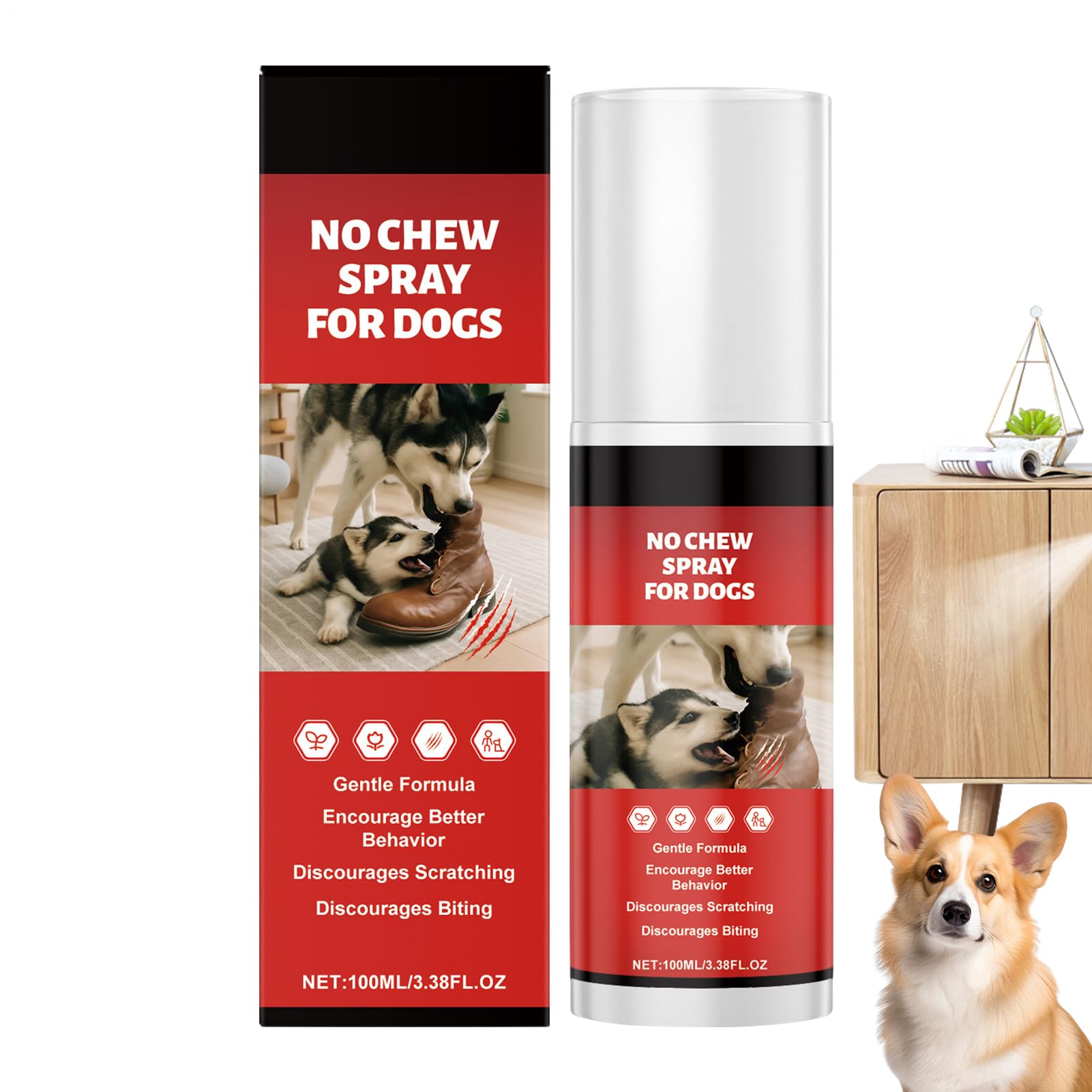 Generico Spray Anti Rosicchiamento per Cani,100ml Spray Masticazione Immediato | per l'Addestramento per la Protezione dei Mobili Leccamento delle Zampe Addestramento alla Gabbia per Conigli Gatto