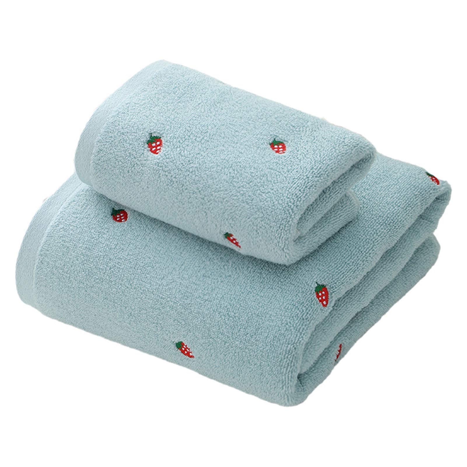 Generisch Nettes Badetuch Neues Erdbeer -Stickel Designer Handtuch Set 100% Baumwollbad Handtuch Damen Süßes Handtuch
