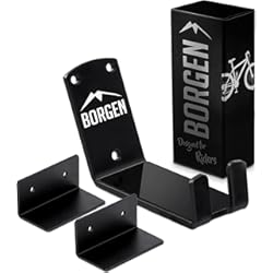 Anclaje Bicicleta Garaje Borgen Gancho bicicleta pared para colgar por el pedal bicis eléctricas, bicicletas de carretera, MTB, gancho de pared con marco de apoyo y almohadillas de protección de pared