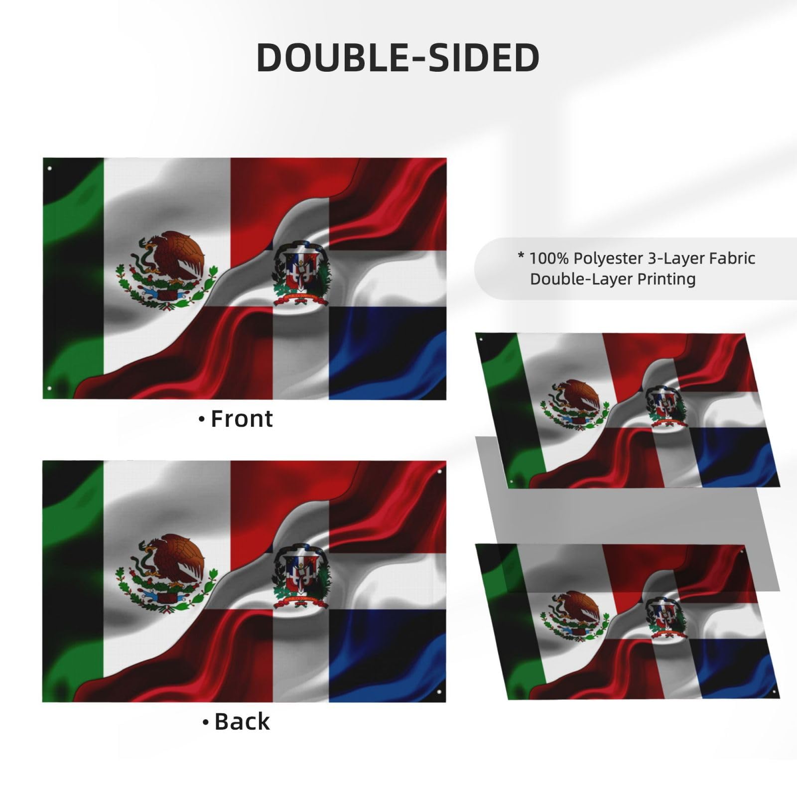 Homokoir Mexiko-Flagge, 90 X 150 Cm – Einseitiger Druck, Wetterfestes Polyester, Für Drinnen & Draußen