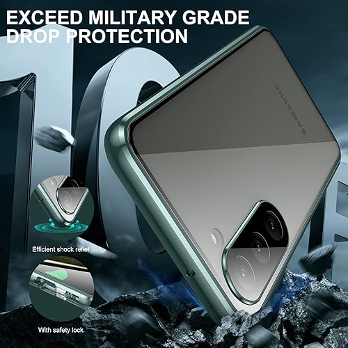 Miniatura 3 de Jonwelsy Funda para Samsung Galaxy S23, 360 grados frontal y trasera de vidrio templado transparente Protección de cuerpo completo Adsorción