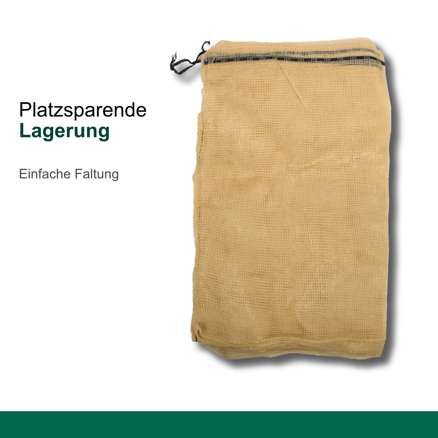 dm-foli, sacchi in legno, 165 x 192 cm, 10 pezzi, capacità di 1,50 m³, per legna da ardere, sacco a rete resistente ai raggi UV con cordino superiore e inferiore, Big Bag con fondo aperto