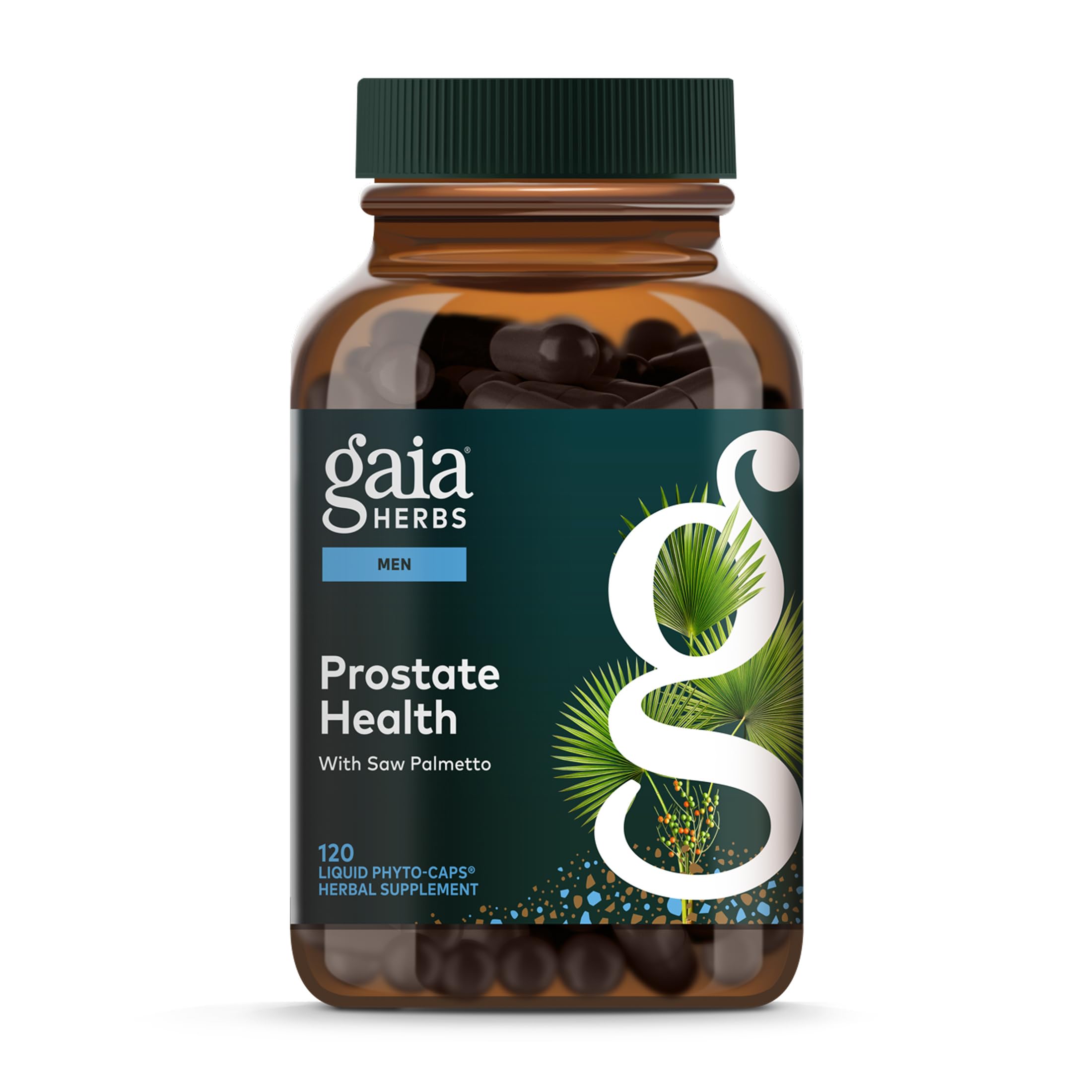 Gaia Herbs Prostate Health - Supports Prostate Health and Function for Men - with Saw Palmetto, Green Tea, Nettle Root, and White Sage* - 120 Vegan Liquid Phyto-Caps (60 Servings)
