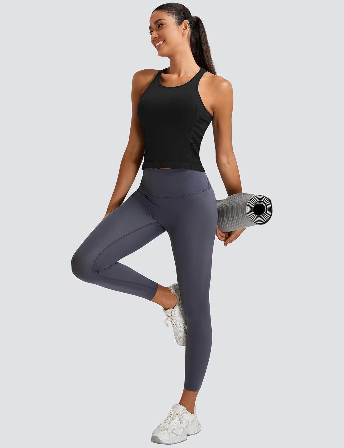 MathCat Workout Tank Tops for Women Seamless Racerback Shirts with Built in Bra Gym Running Athletic Yoga Tops - Image 5