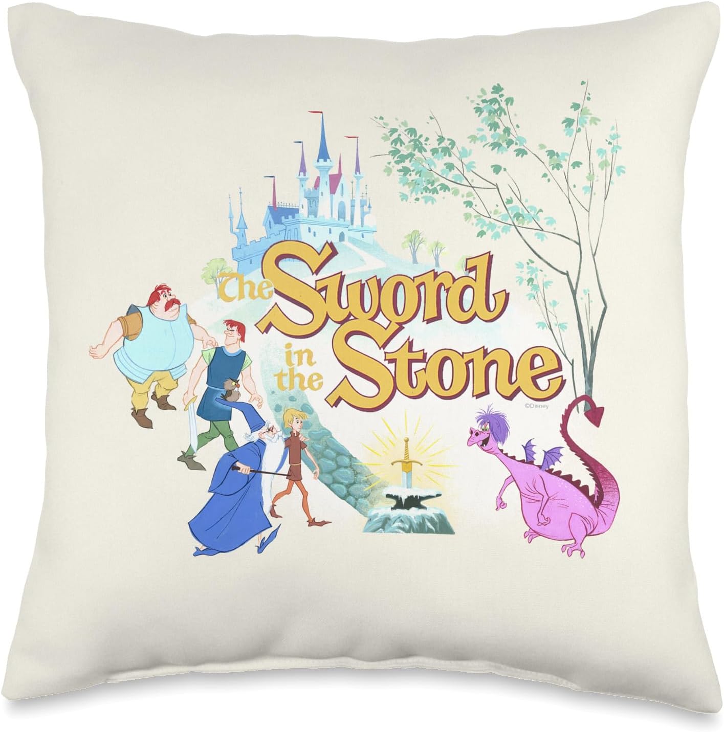 Disney The Sword in the Stone Retro Throw Pillow