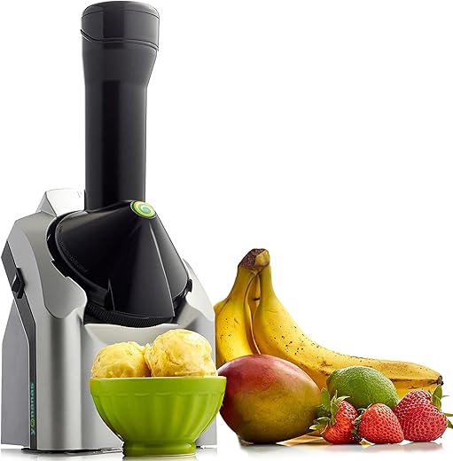 Yonanas 902 Classic Vegan, Dairy-Free Frozen Fruit Soft Serve Maker, Includes 36 Recipes, 200-Watts, Silver