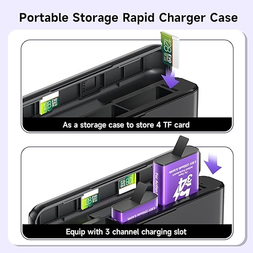 Miniatura 7 de Osmo Action 5 Pro Cargador de batería para DJI-Osmo Action 5 Pro, Osmo Action 4, Osmo Action 3, Osmo Action 6 y Osmo 360-3 ranura de carga rápida