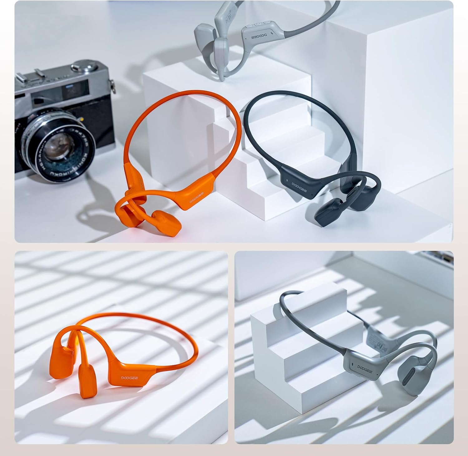 DOOGEE BoneAir Swim Conduction Headphones, Open-Ear Bluetooth Wireless Sport Earphones for Running, Swimming & Sports, Workouts - Sweat Resistant, IP68 Waterproof, Secure Comfortable Fit （Dark Gray） - Image 10