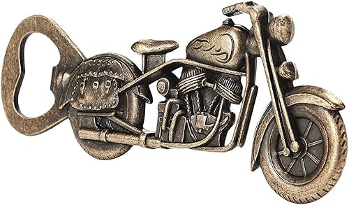 BOYIDEW Abridor de botellas de motocicleta vintage de bronce metal para regalos de cerveza para hombres abrebotellas de cerveza para papá marido